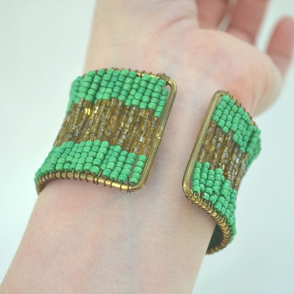 Women's Beaded Cuff Bracelet - Picture 4 of 4